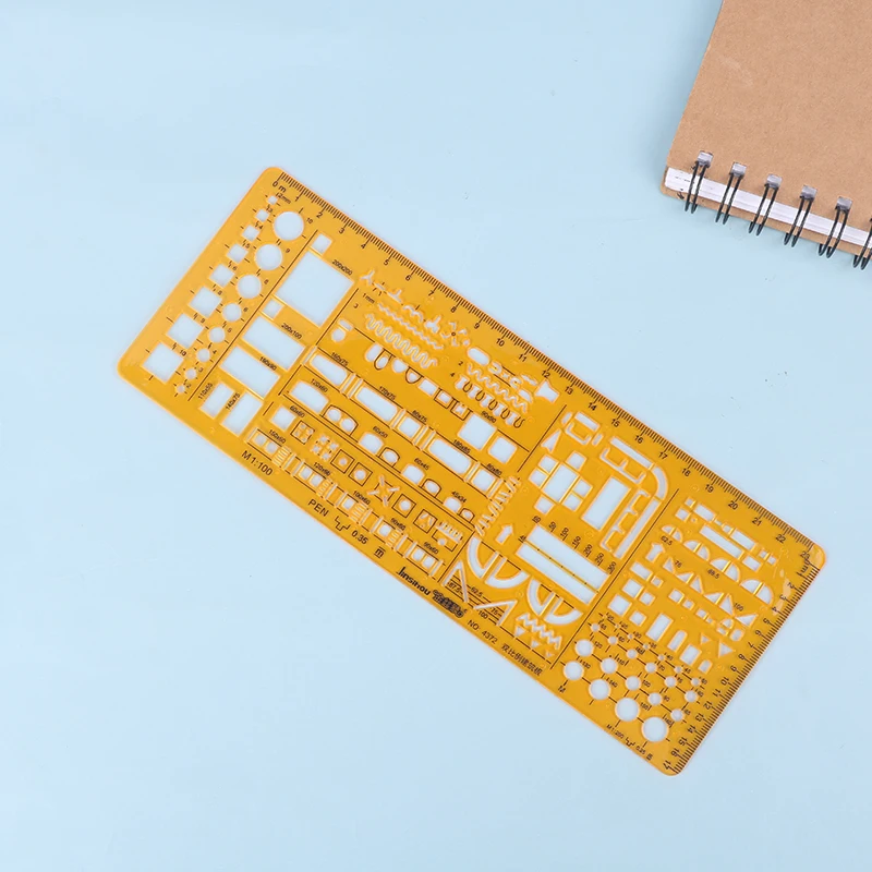 1PC Template Ruler Professional Architectural Template Ruler Drawing Stencil Measuring Tool Students Ruler
