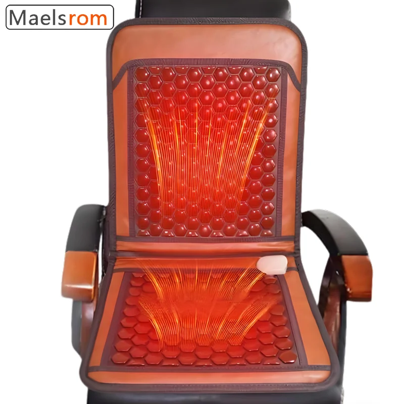 

Far Infrared Heating Mat Hot Stone Massage Therapy with Germanium Tourmaline Stones Foldable Portable for Home Travel Relaxation