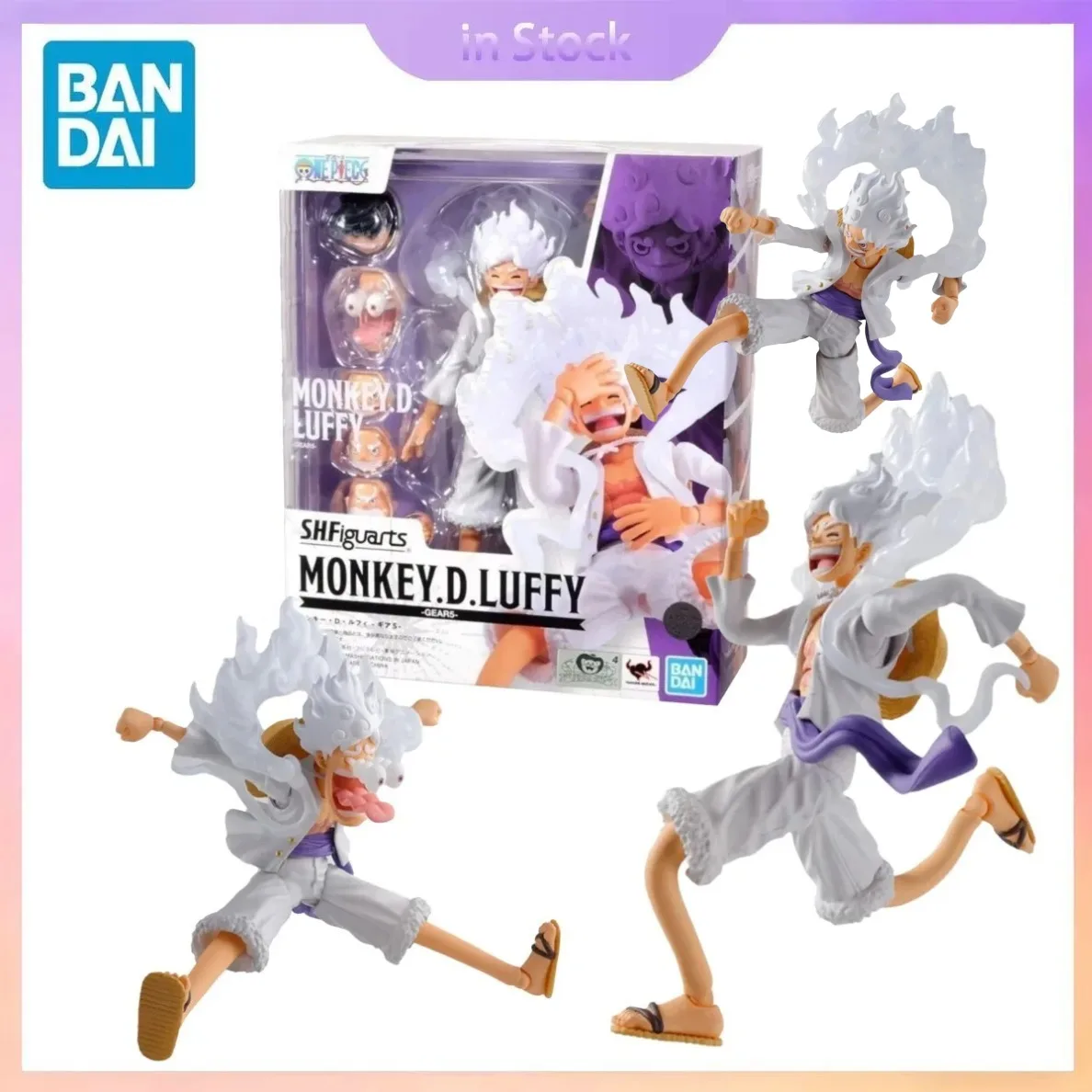 

В наличии оригинальные фигурки Bandai SHF Monkey D. Luffy Gear5 из аниме One Piece, коллекционные модели, подарок для мальчиков и девочек.