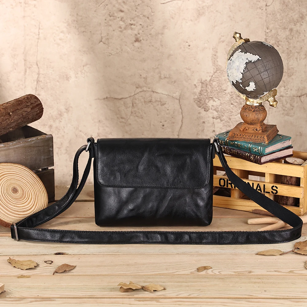 

Men's small shoulder bag vegetable-tanned leather simple shoulder bag cross-body backpack men's bag genuine leather bag