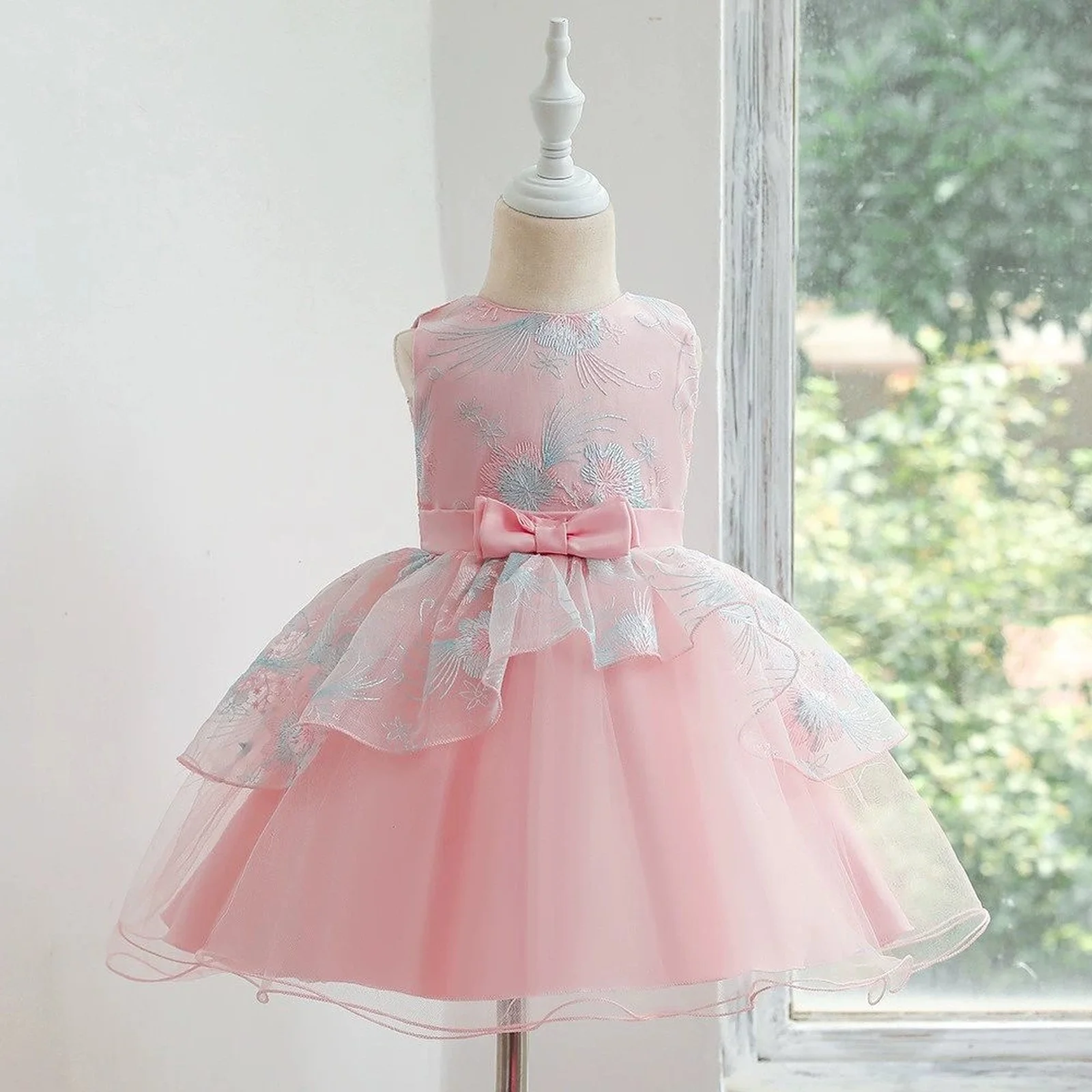 

2-10 Years Fashion Prom Flower Girl Dresses Summer Kids Dresses for Girls Lace Sleeveless Children Girls Party Princess Dress