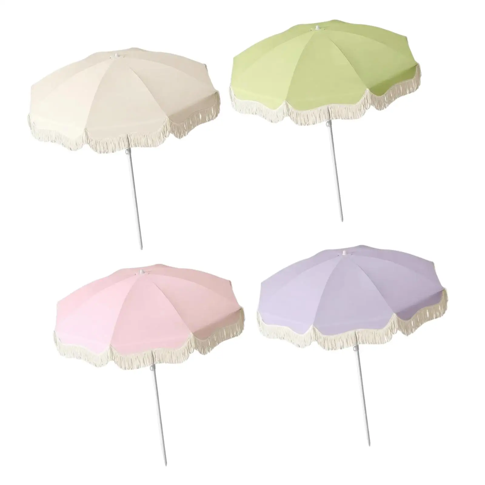 Patio Umbrella Fringe Tassel Portable Sun Protection Parasol for Festival Gathering