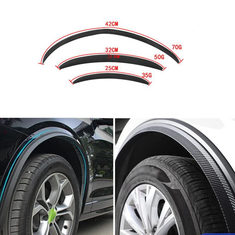 Universal Car Wheel Eyebrow Arch Trim Lips Fender Flare Protector Black 4Pcs