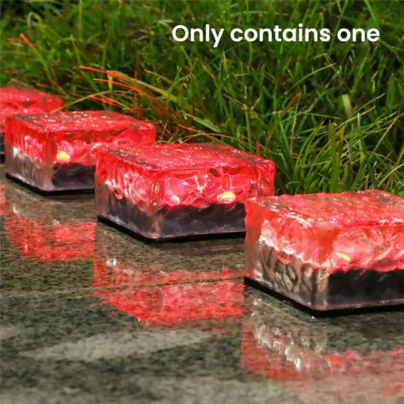 A84X-Outdoor Waterproof Solar Lights Led Ice Brick Lamp Stair Step Paver Lamp Yard Patio Lawn Garden Decoration Light