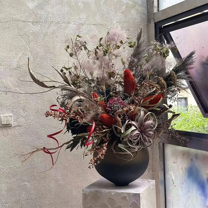 Large countertop, immortal flower simulation flower combination high-end old money style retro Chinese floral ornament