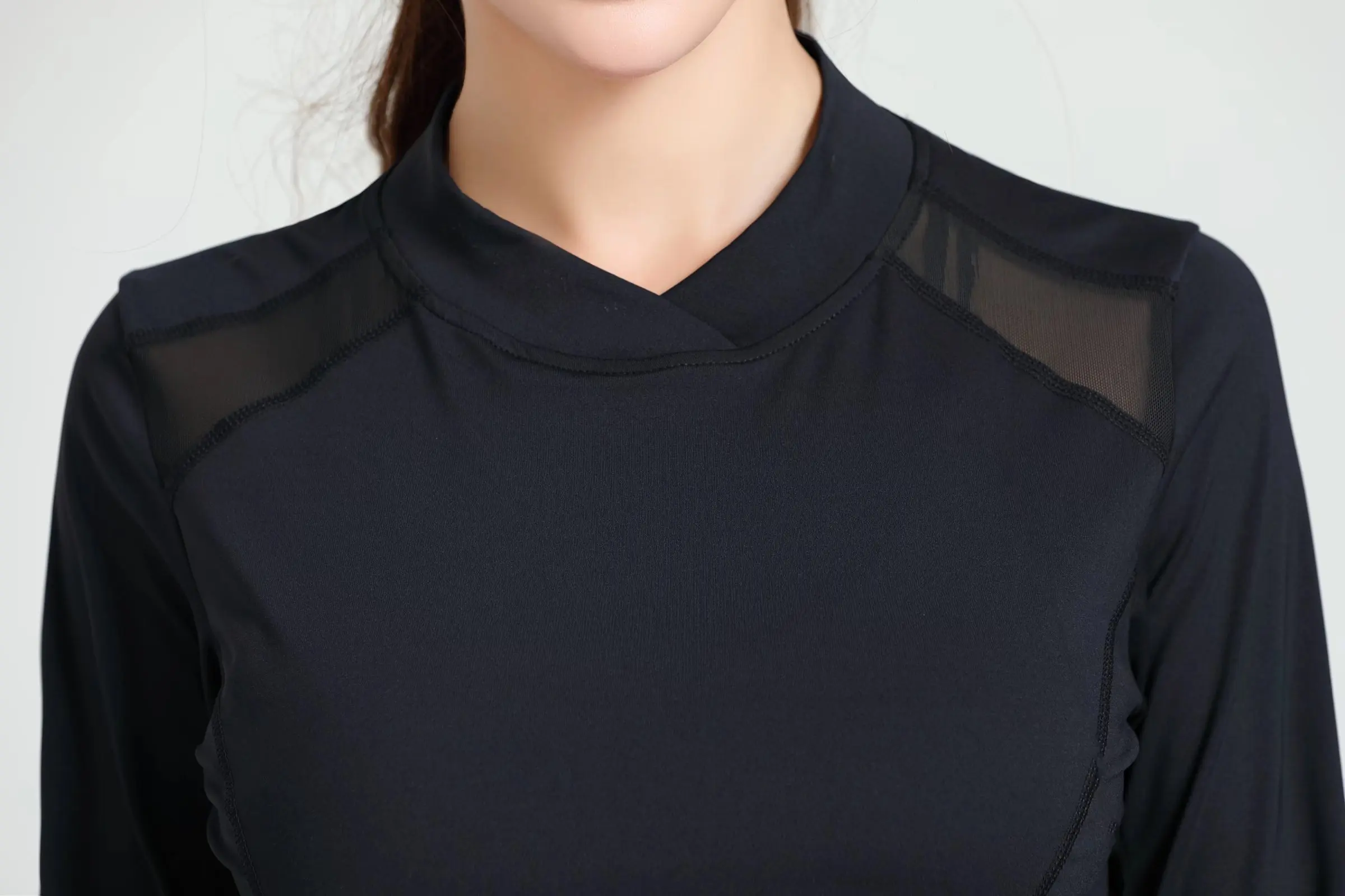 Fitness yoga tight waist stand collar custom women's long-sleeved sports training self-cultivation quick-drying