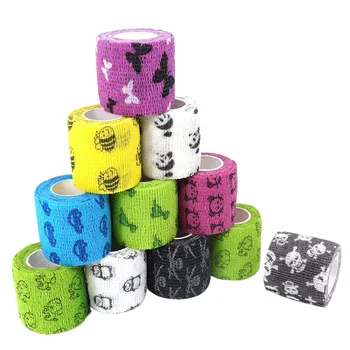 סרט גומי מדבקה עצמית עם הדפס חיות באורך 4.5 מטר לעטיפת ספורט לטטואאז' של מפרקי אצבע וברך ערכת עזרה ראשונה לחיות מחמד