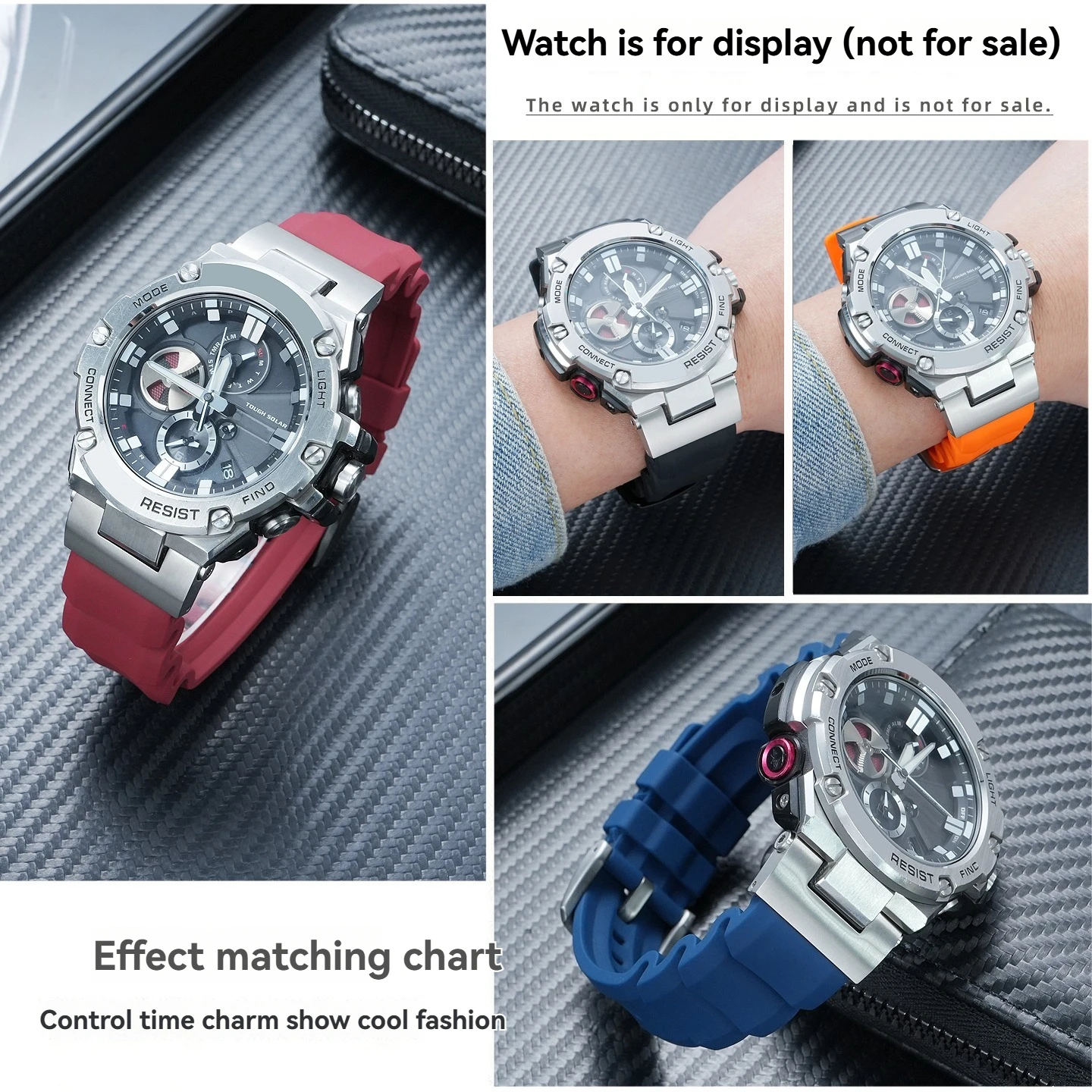 

Резиновый ремешок для часов CASIO G-Shock GST-S130/S110/S120/W130L/B100/W300 с застежкой-штифтом, прочный силиконовый ремешок.