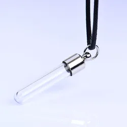 1PC Glass Perfume Bottle Pendant Necklaces Black Cord Chain Name on Rice Glass Bottle NecklaceKeepsake Jewelry