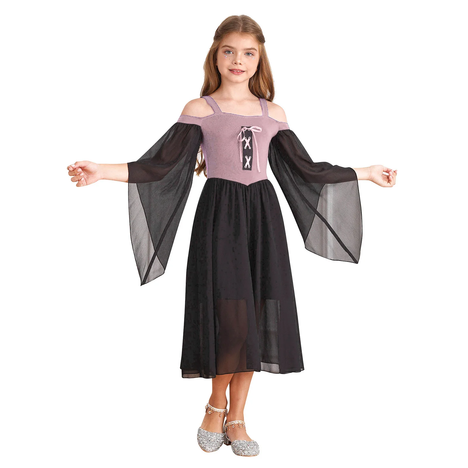 Kinder Cosplay Prinses Kostuum Meisjes Vintage Jurken Gothic Middeleeuwse Renaissance Fancy Dress Up Voor Halloween Party Robe Jurk