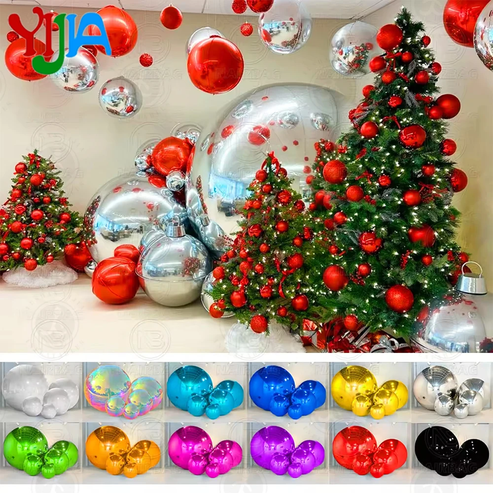 4pcs-Set Inflatable Mirror Ball Big Shiny Balls Airtight  Hanging&Standing Mirror Balloon PVC Sealed Sphere For Events & Party