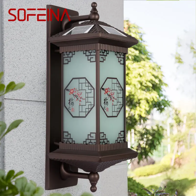 

SOFEINA Outdoor Solar Wall Lamp Creativity Plum Blossom Pattern Sconce Light LED Waterproof IP65 for Home Villa Courtyard