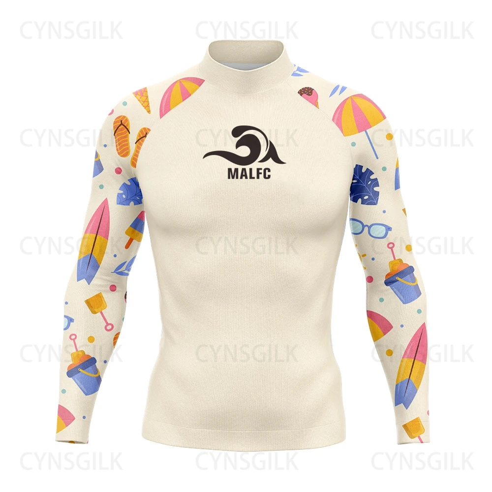 MALFC Rash guard for men Surfing Clothes Swimsuit Rashguard Surf Wear UPF 50 Water Sport Long Sleeve T-shirt Swimwear snorkeling