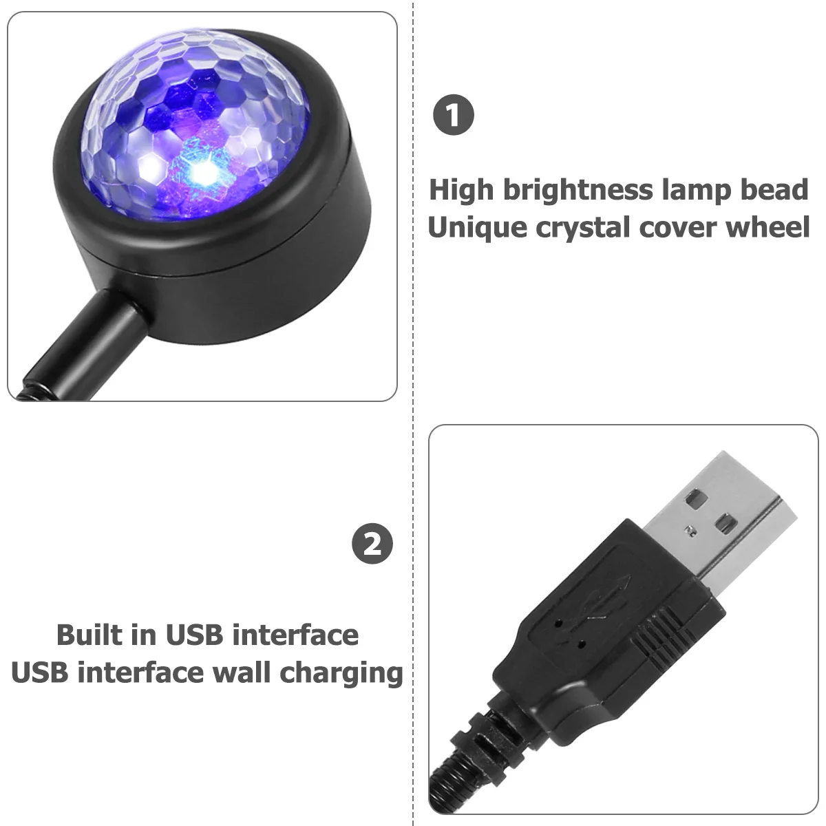 Car Roof Projector Light Sound Activated Car Ambient star Light with 4 Light Colors USB LED Car Interior Decoration Light 2023