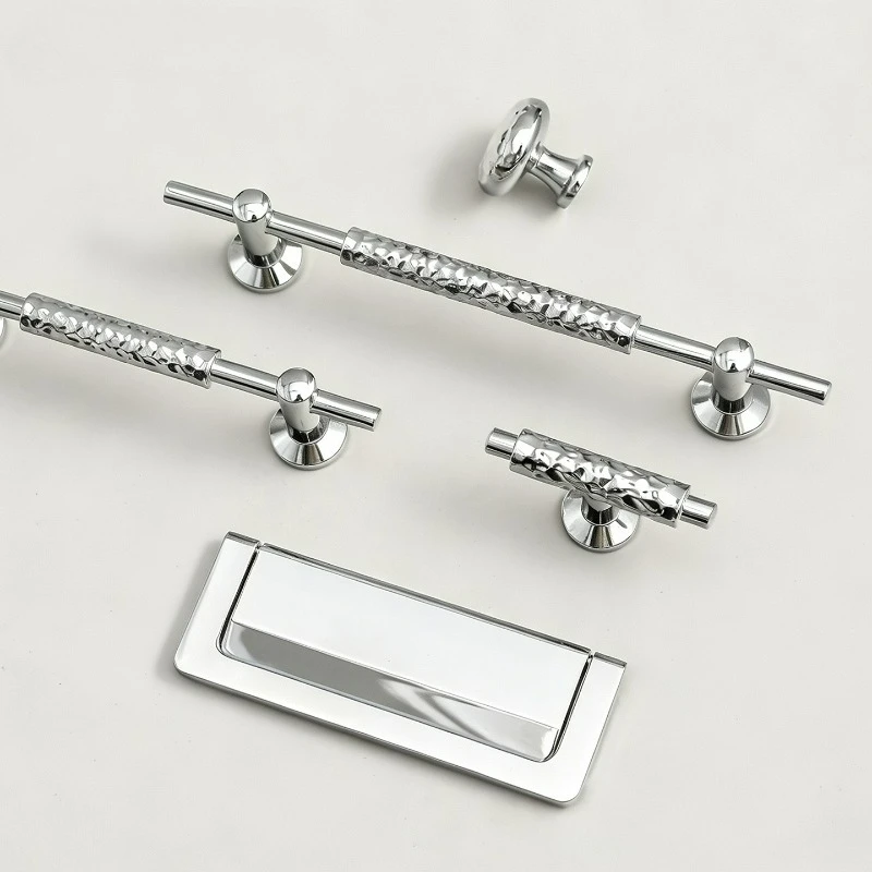 French Style Cabinet Door Handle, Minimalist Style, TV Cabinet, Dressing Table, Wine Shoes, Wardrobe, Bright Chrome Handle