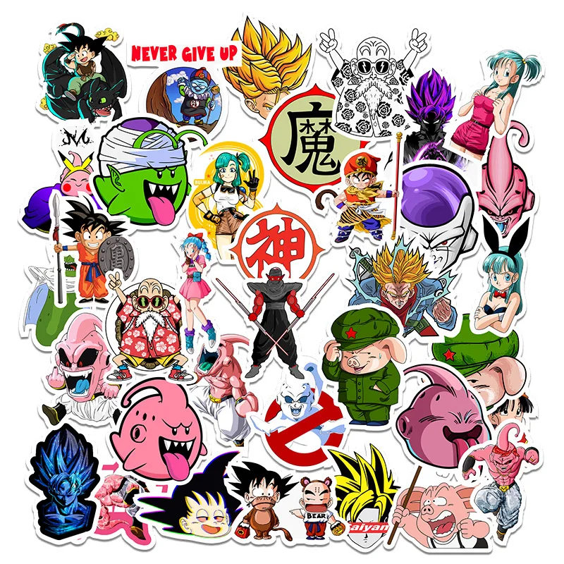 50pcs Dragon Ball Personalized Graffiti Stickers Notebook Water Cup Suitcase Computer Skateboard Waterproof Decorative Stickers