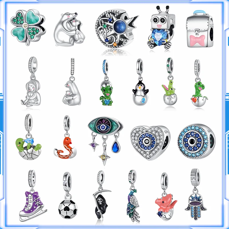 

Football Pendant Eye Beads for Pandora Original 925 Sterling Silver Bracelet, DIY Birthday Gift for Women and Men