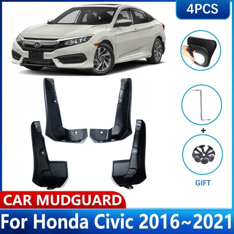 Car Wheel Fender MudFlaps For Honda Civic 10th Gen 2016~2021 Mud Flaps Guard splash Protect Mudguards Auto Accessories 2020 2019