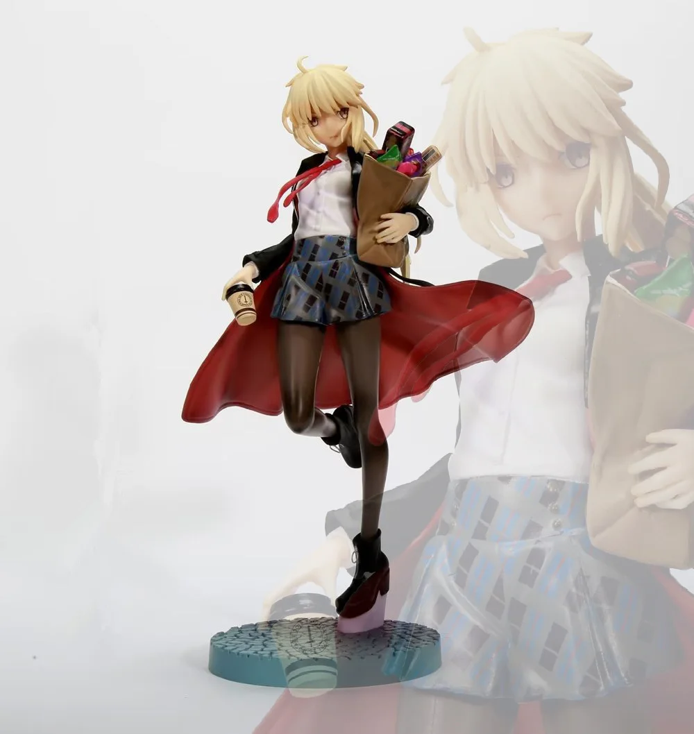 24cm Fate/Grand Order Anime Figure Saber/Altria Pendragon Alter Action Figure Heroic Spirit Traveling Outfit Figurine Doll Toys