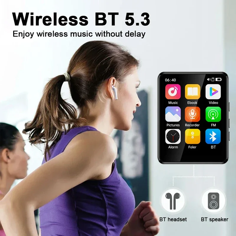 4" HD Touchscreen Bluetooth 5.3 Pocket MP3 Player, Ultra Portable Built-in Stereo Speaker view 6