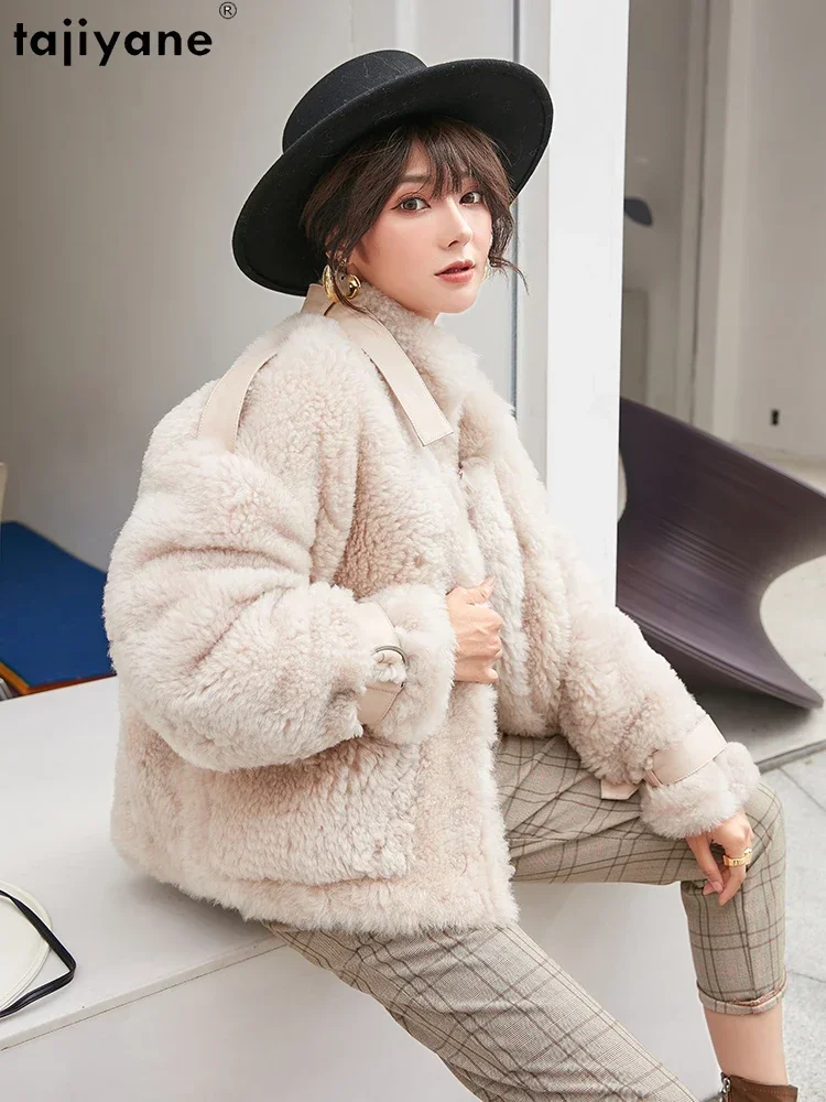 Tajiyane Natural Wool Fur Coats for Women 2023 Real Fur Coat Womens Korean Style Fur Jacket Korean Style Manteau Femme Hiver