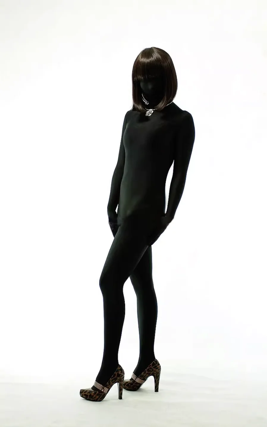 Customize cosplay crossdress second skin body suit with With Cleavage Line Breast Form B-F Cup kigurumi zentai suit