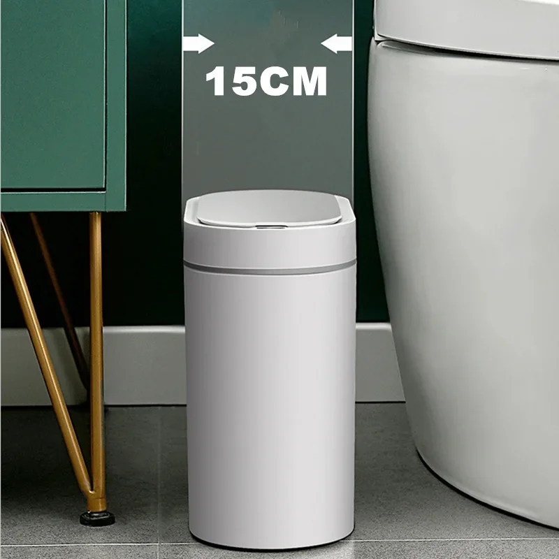 Narrow Seam Smart  Automatic Sensor Trash Can Electronic Household Kitchen Dustbin Bathroom Toilet Waterproof Bucket Garbage