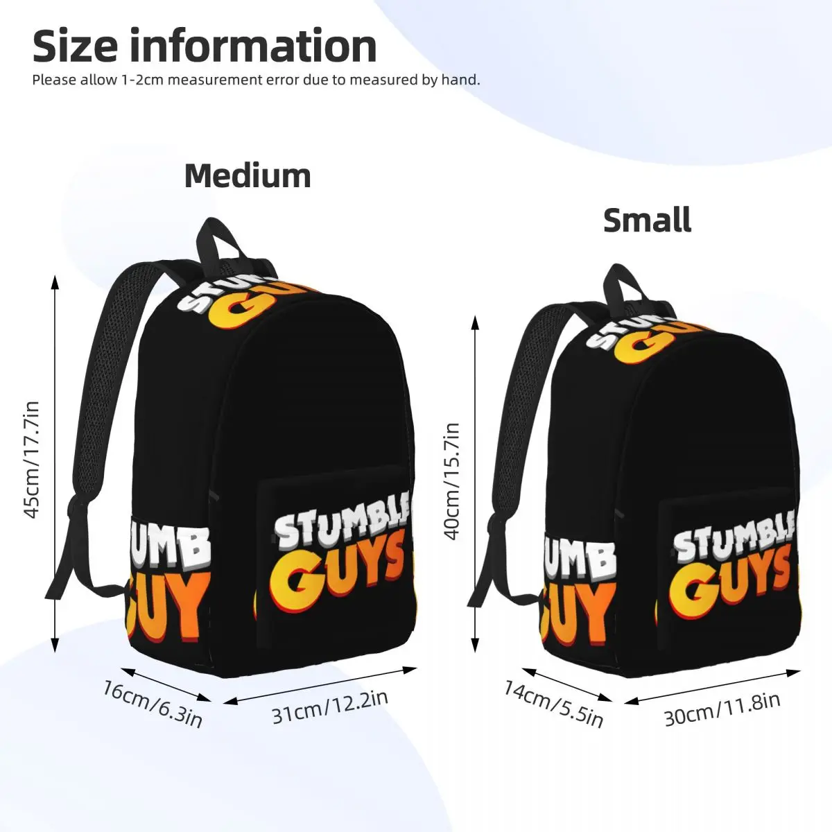 Stumbleguy-Sac à Dos en Toile avec Logo de Jeu Amusant, Cartable d'École pour Homme et Femme, Cadeau du Primaire et du Lycée