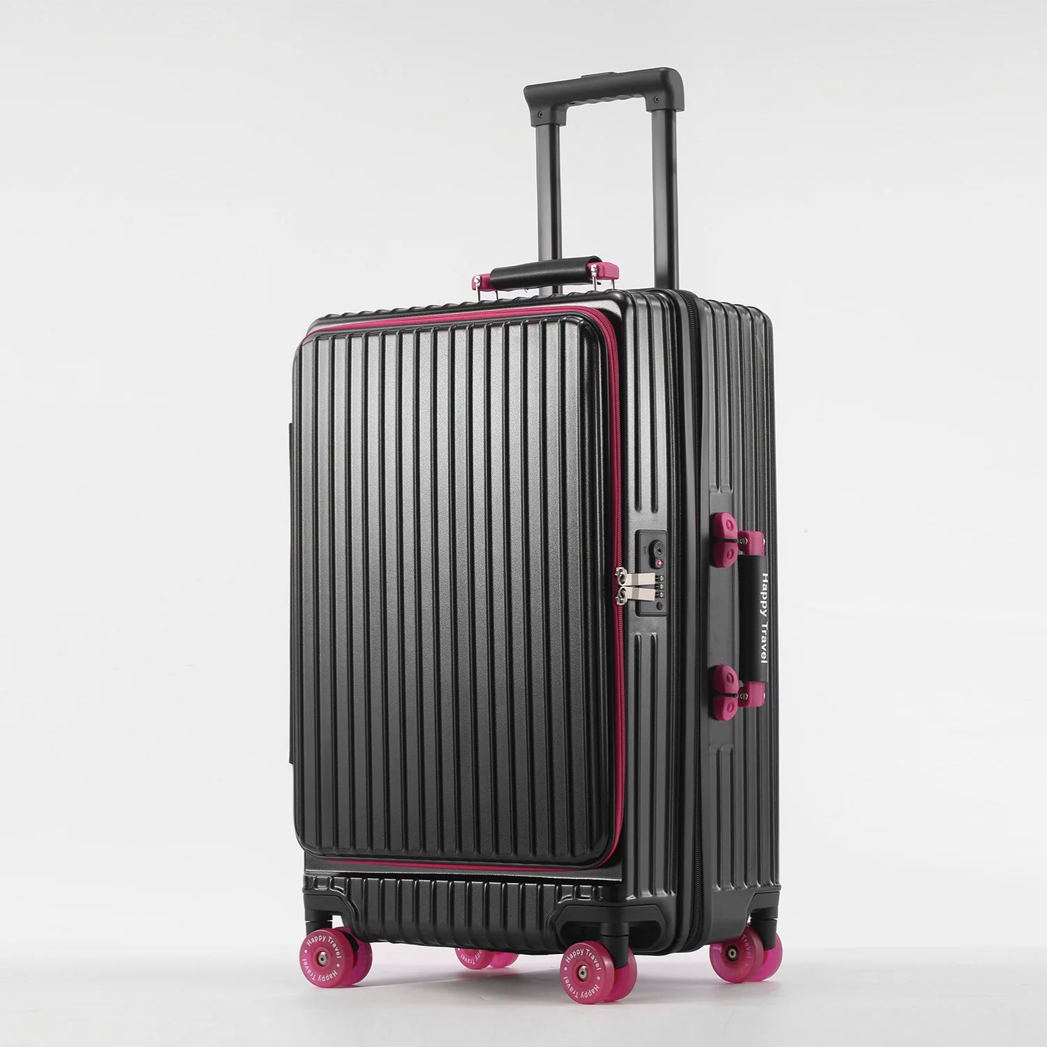 20/24/28-дюймовый расширяемый чемодан на колесиках с боковым отверстием и красочным вращающимся колесом, дорожный чемодан на колесиках с замком TSA