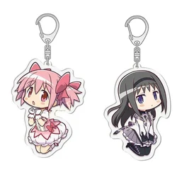 Novo anime rosa puella magi madoka magica chaveiro kaname akemi homura miki sayaka tomoe mami kyoko chaveiro anel para fãs presentes