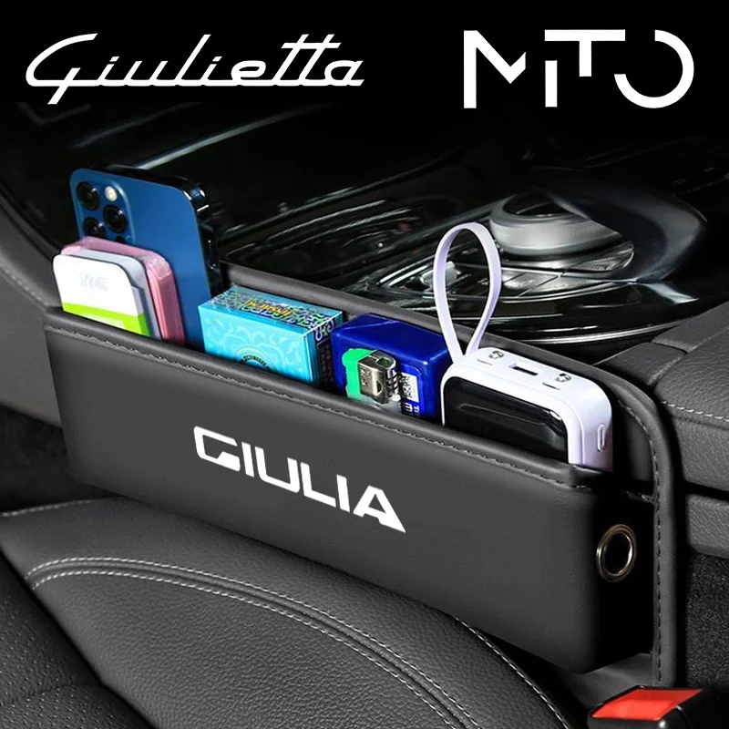 Car Front Seat Slit Catcher Side Seat Gap Filler Organizer Special Seat Crevice Storage Box for Alfa Romeo GIULIETTA MITO GIULIA