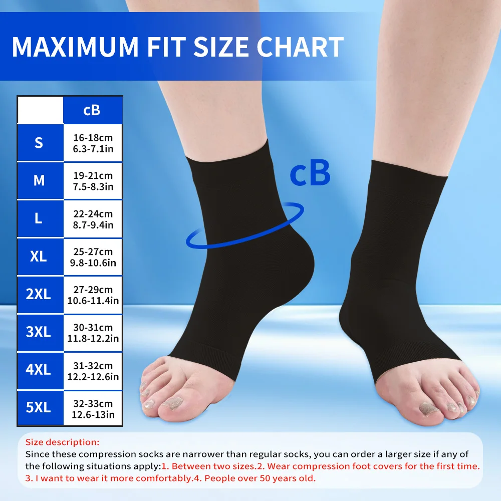 1 Paar Medizinische Kompressions-Knöchelgelenk-Fixierbandage für Sport, Verstauchungen, Zerrungen, Mittelfußknochen, Achillessehne, Fußbandage, Unisex – Detail 2