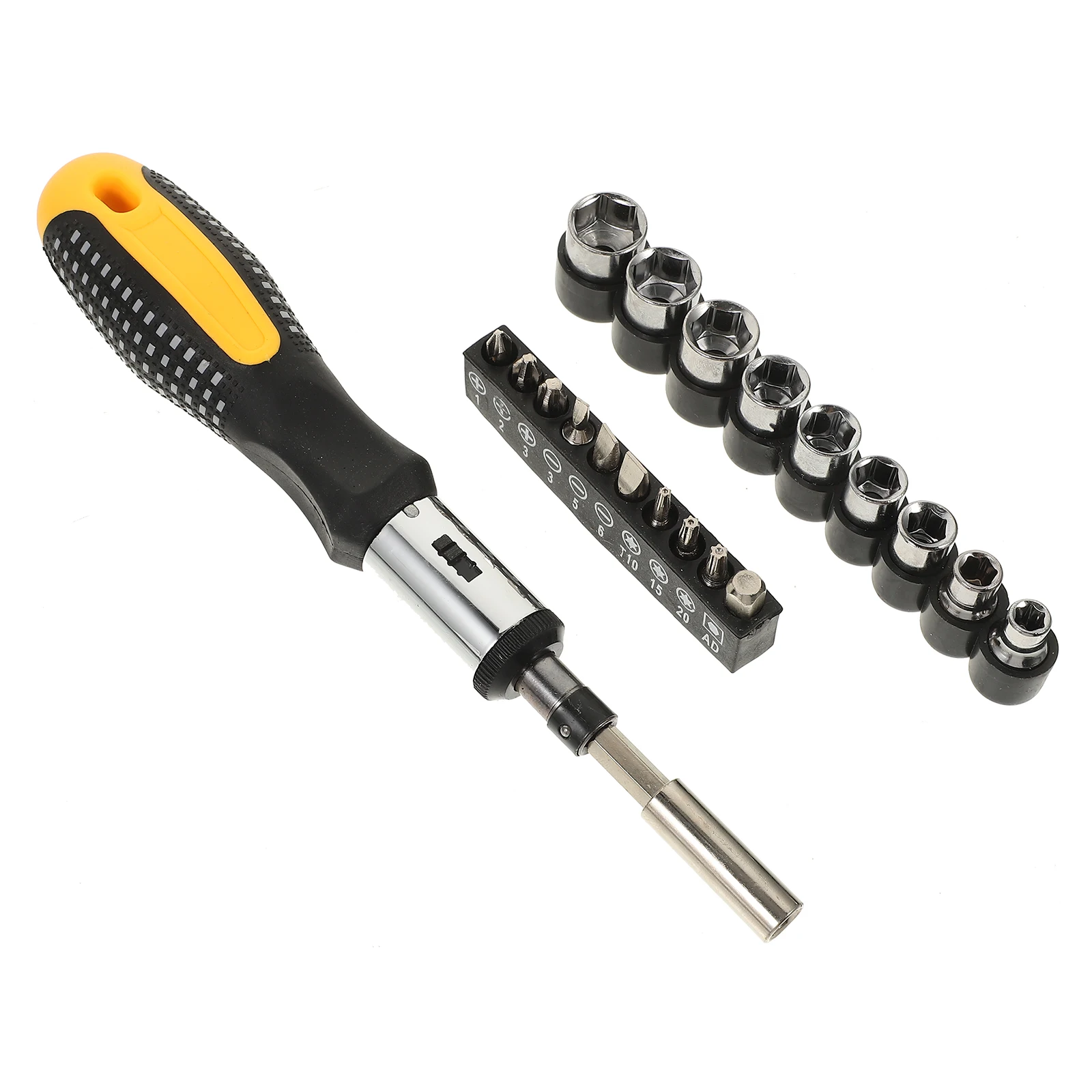 

1Set Durable Ratchet Screwdriver Kit Chrome Vanadium Steel Material Magnetic Bit Holder Mechanical Repair Maintenance Tools