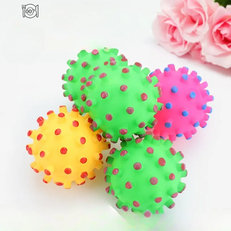 1 Pcs Diameter 6cmSqueaky Pet Dog Ball Toysfor Small Dogs RubberChew Puppy Toy Dog StuffDogs Toys Pets PetProducts Random