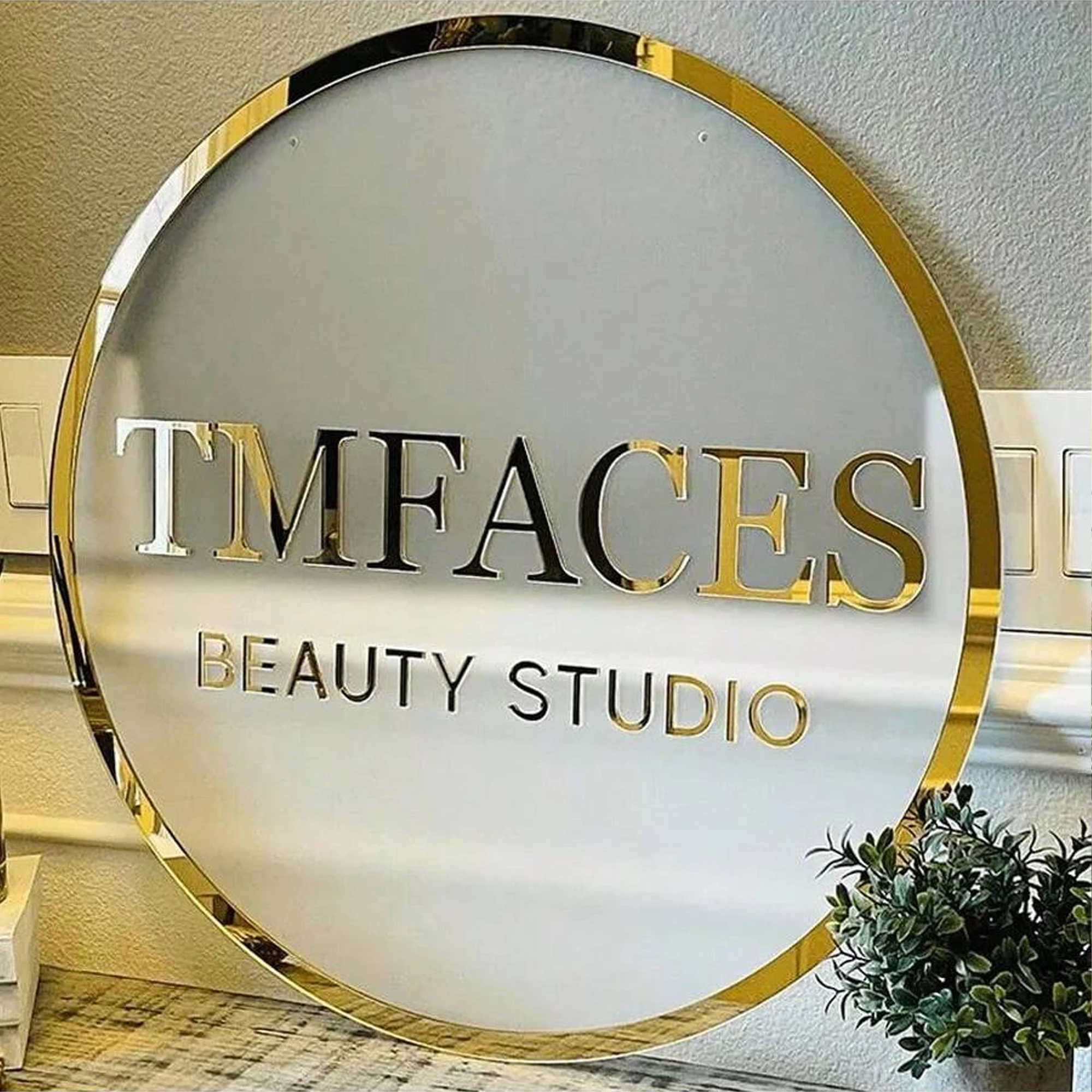 1 Customizable Acrylic Sign, 1 Customizable Matte Black and White Acrylic Sign, Wall-Mounted Entrance Sign, for Commercial Use, Customizable Text and Logo