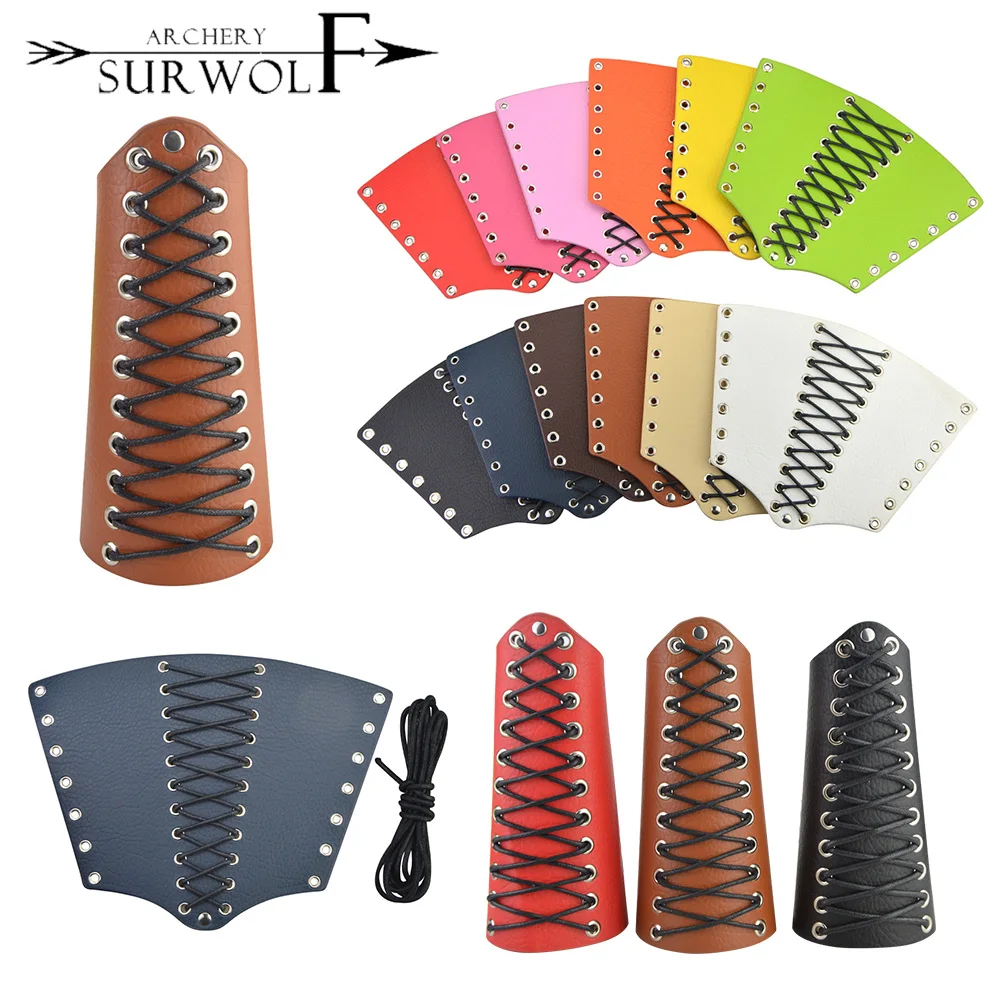 

1pc Archery Arm Guard Leather Cover Straps Color Protector Gear Glove for Bow and Arrow Hunting Shooting Archery Accessories