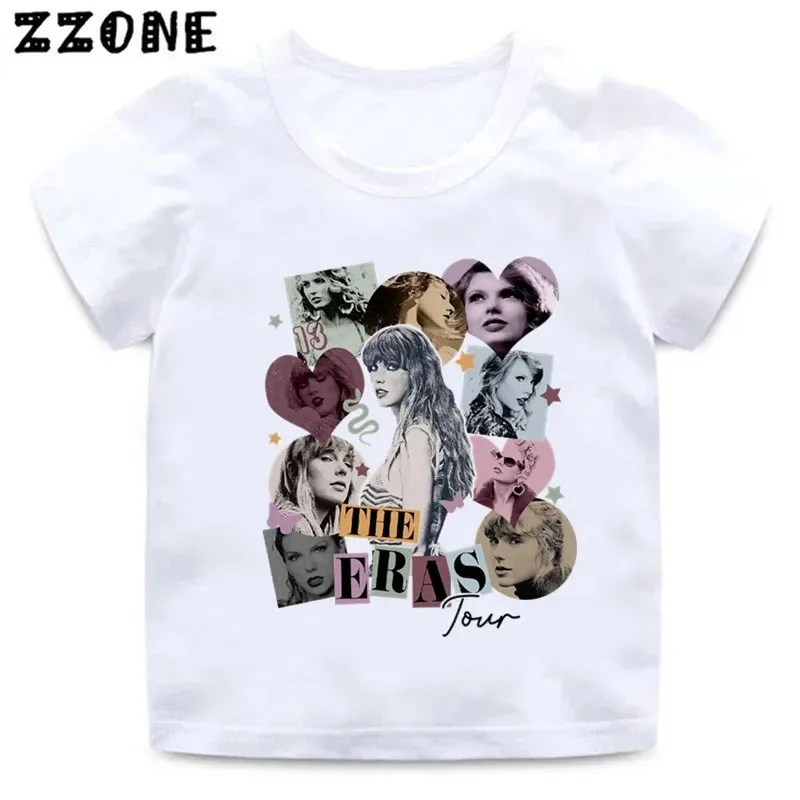 Hot Sale Famous Singer Taylor ERAS Tour Swift Graphic Kids T-Shirts Girls Clothes Baby Boys T Shirt Summer Children Tops,ooo5873