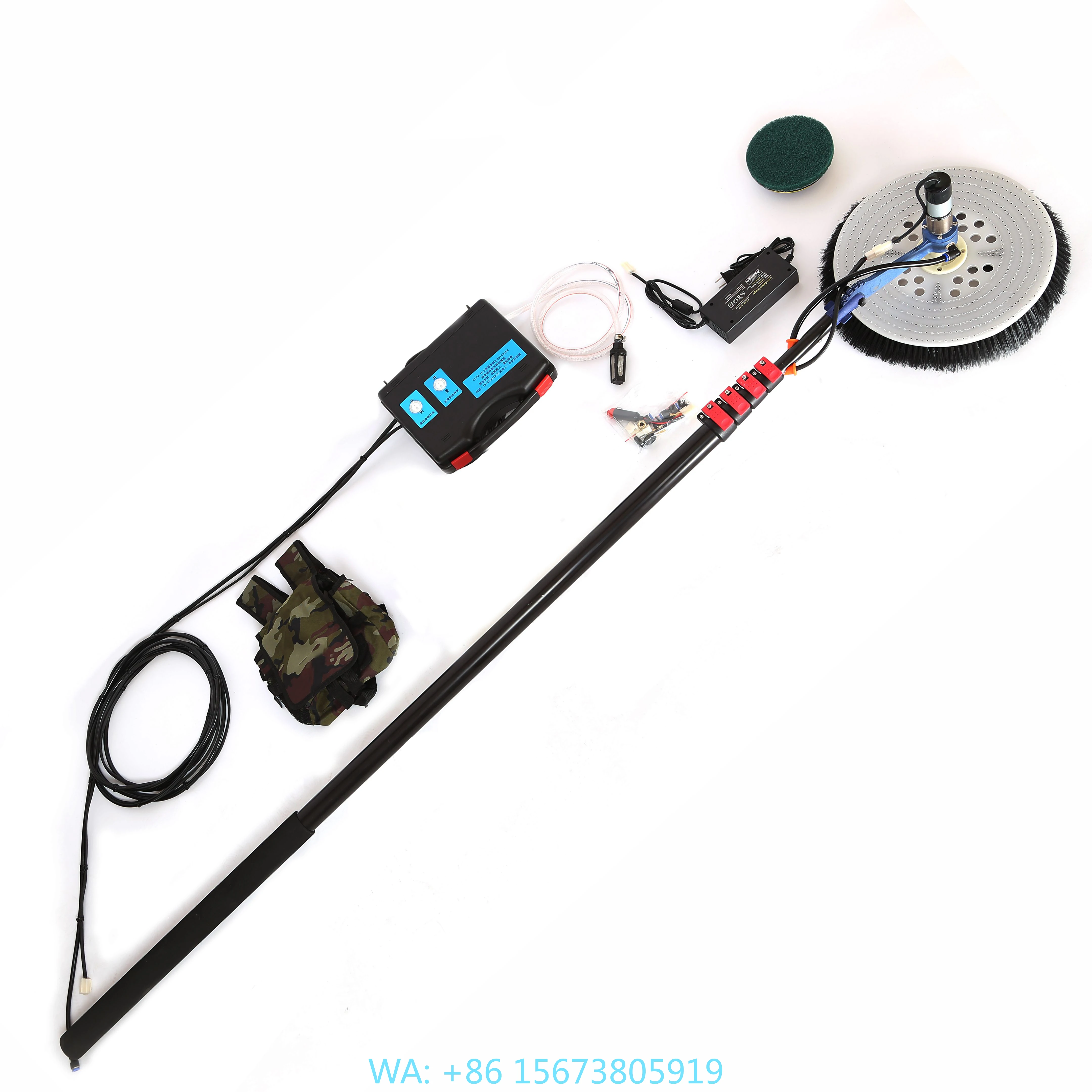 

For 7.5m Aluminum Solar Panel Dust Cleaning System Photovoltaic Washing Machine Brush Water Fed Extension Pole 8.5m Wire