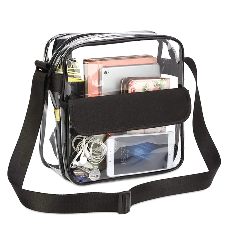 

Women's Transparent PVC Shoulder Bag Outdoor Lightweight Waterproof Crossbody Storage Bag Stadium Beach Sports Bag