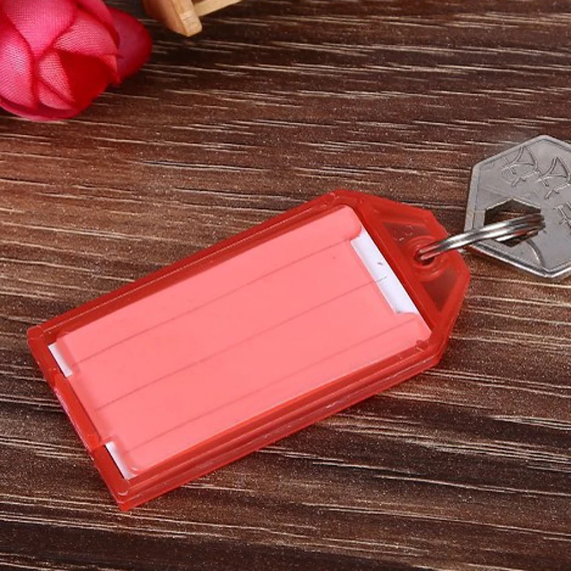 46pcs Keychain Key ID Label Tags Card Holders Car Name Number Plastic Keyring Men Women Key Chain Business Credit Card Holder