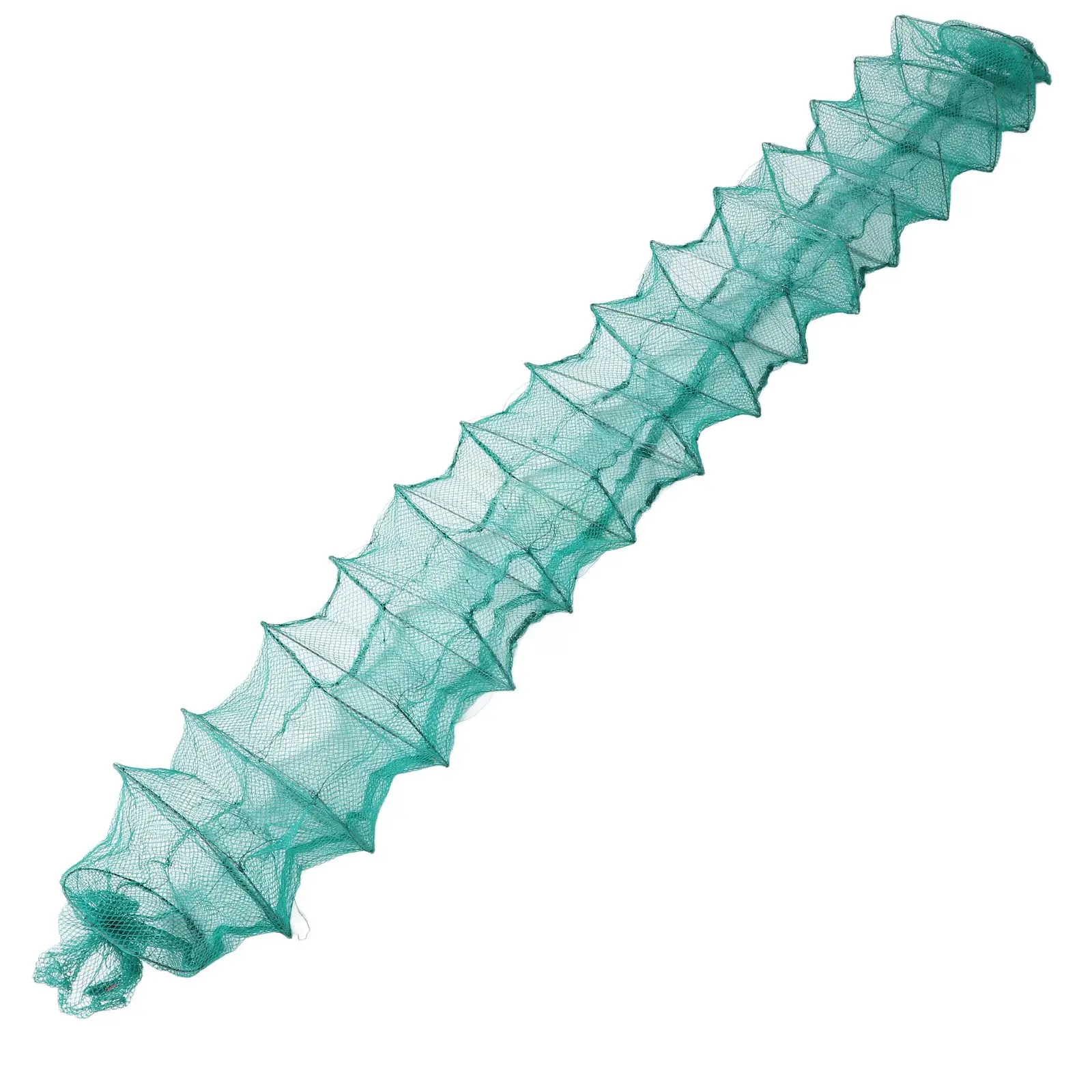 

Freshwater Shrimp Fish Net Bait Cage Large Size Green Nylon Portable Fishing Supplies Crawfish Trap Long Fish Trap