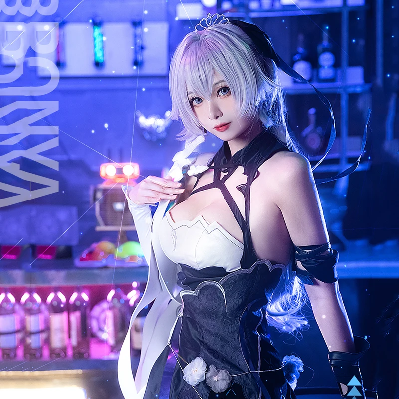 In stock! Honkai Impact 3  Cos Bronya Cosplay SILVERWIN N-EX Sexy halter dress Outfit female Halloween Costume B