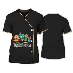 Cosplay Teacher Uniform T-shirt For Women Men Summer Casual Short Sleeve Oversized T-shirts Top Mens Tee Shirt Harajuku Clothing