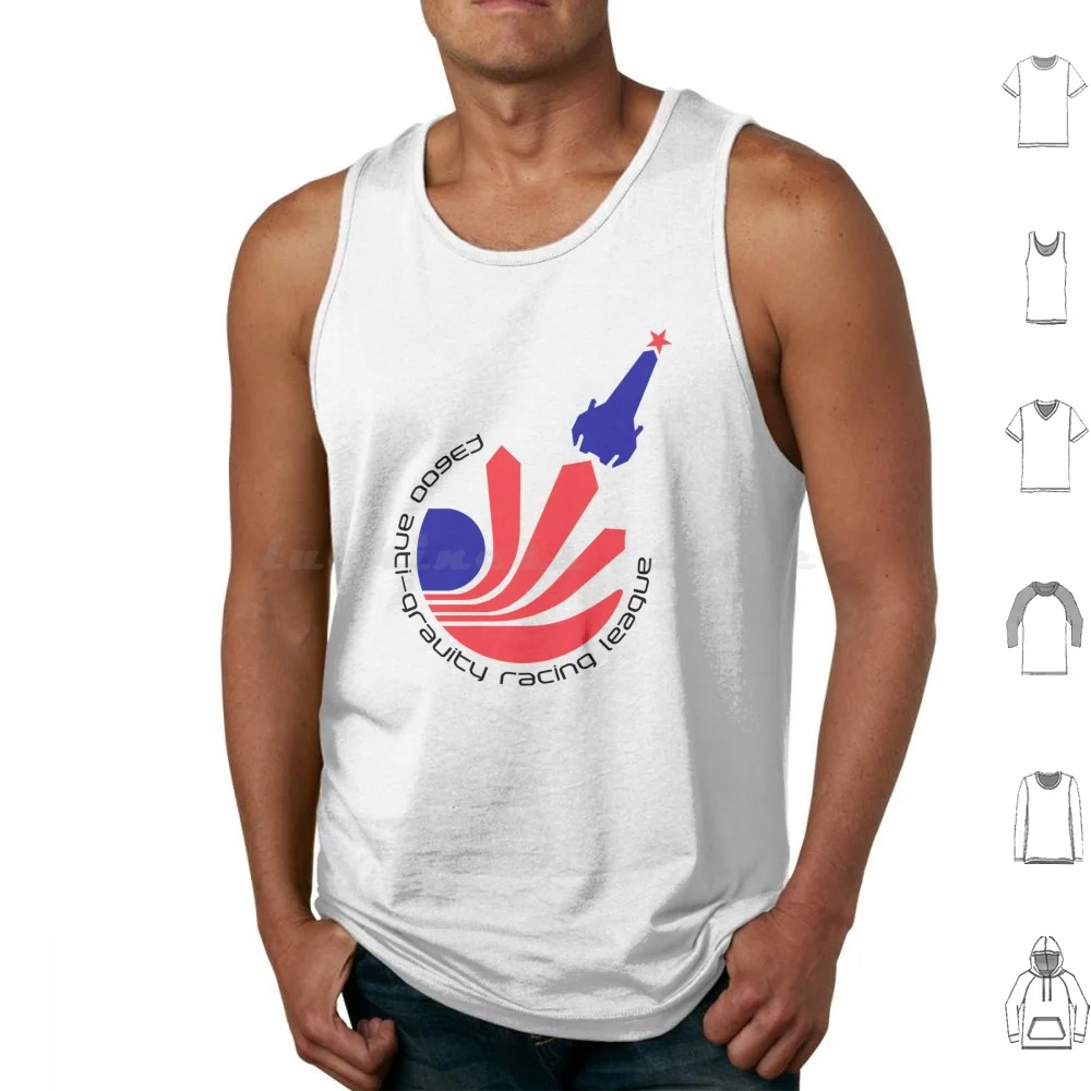 Starship League Tank Tops Print Cotton Starship Course Race Retro Vintage Retro Gaming Retrogaming Ps Wipeout Star Space