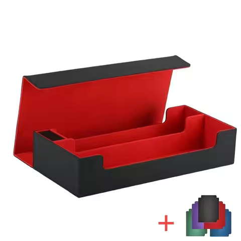 600+/100+ PU Leather Trading Cards Storage Box Commander Card Deck Case Magnetic Closure Card Holder Fits for Magic Game Cards