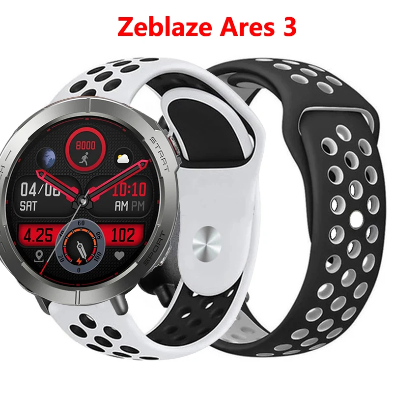 

22mm Silicone Strap for Zeblaze Ares 3 Pro Band Replacement Sport Watchband Bracelet for Zeblaze Stratos 2 Wristband Waterproof