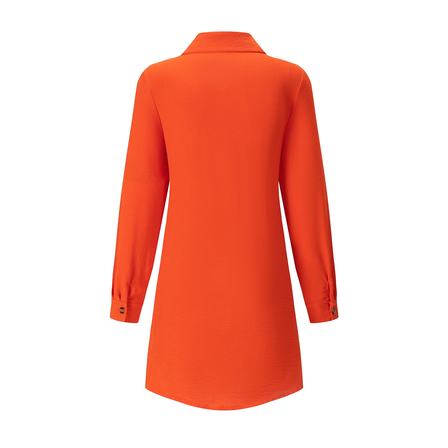 Frühling Sommer Damen Hemdkleid mit Umlegekragen, Locker Geschnittenes Übergroßes Midi-Kleid mit Knopfleiste und Seitentaschen, Lässiges Strandkleid – Detail 21