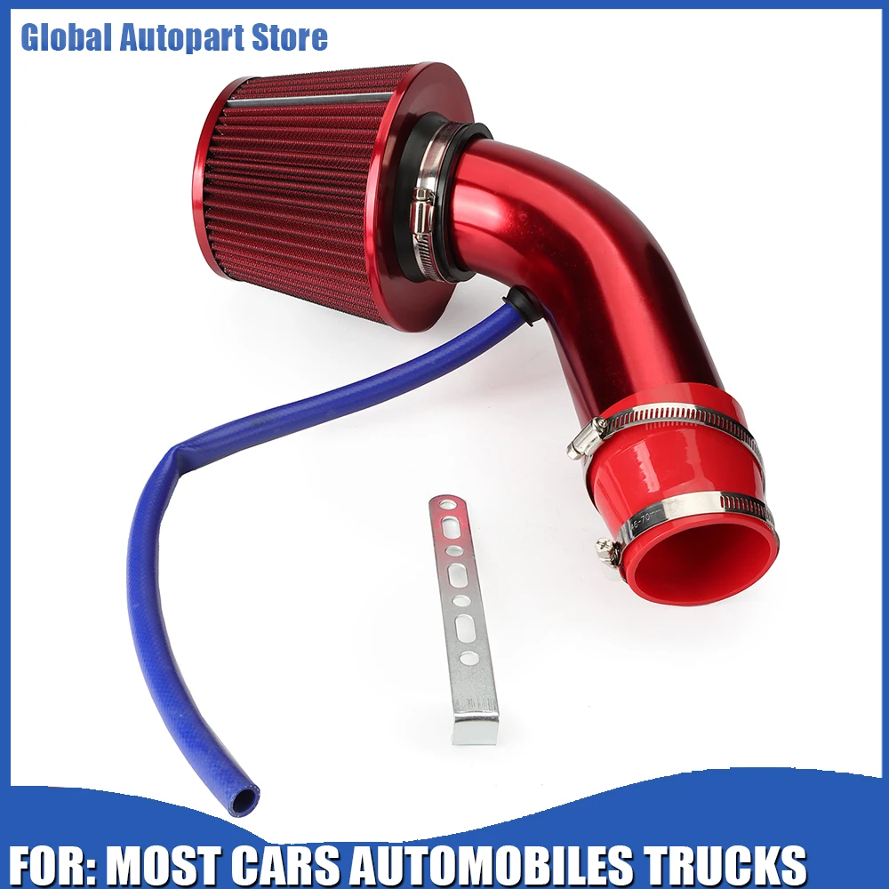 

Комплект воздушного фильтра для автомобиля, алюминиевая трубка воздухозаборника, красный комплект, подходит для большинства автомобилей, легковых и грузовых машин, новый, из алюминия.