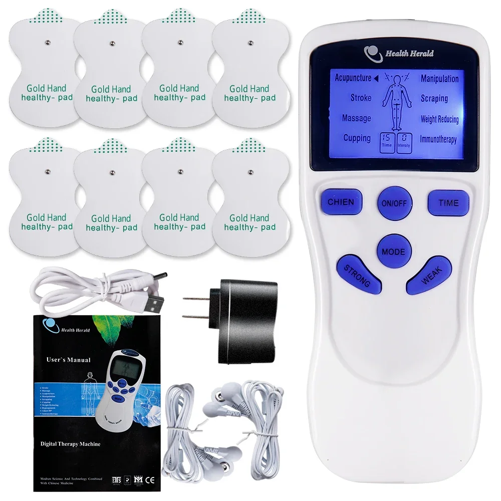 Электрический EMS стимулятор мышц, иглоукалывание, электростимуляция TENS, массажер с низким нервом, цифровой массажер, электростимулятор