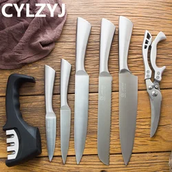 Stainless Steel Kitchen Knife Kitchen Knives Set Chef Knives Sets Chef Slicer Paring Bread Utility Knife Scissors Sharpener